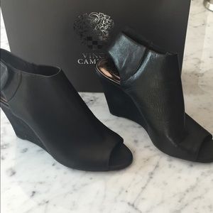 Black wedge bootie